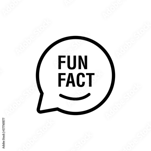 fun fact in black line bubble chat vector. flat stroke style modern graphic art linear design isolated on white background. concept of advice or interesting information 