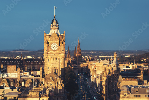 Edinburgh city skyline from Calton Hill  United Kingdom