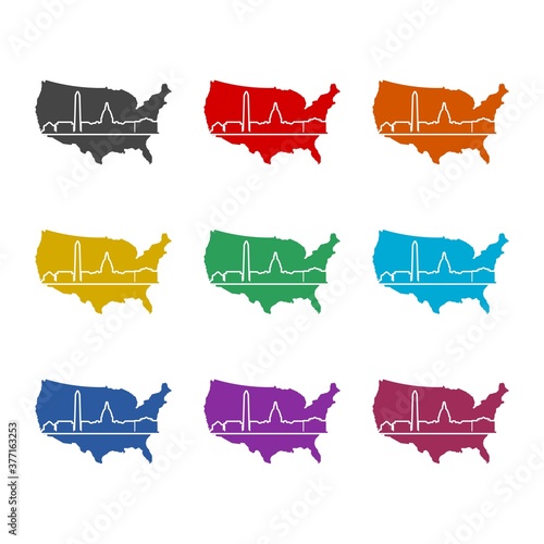 Washington DC icon, color set