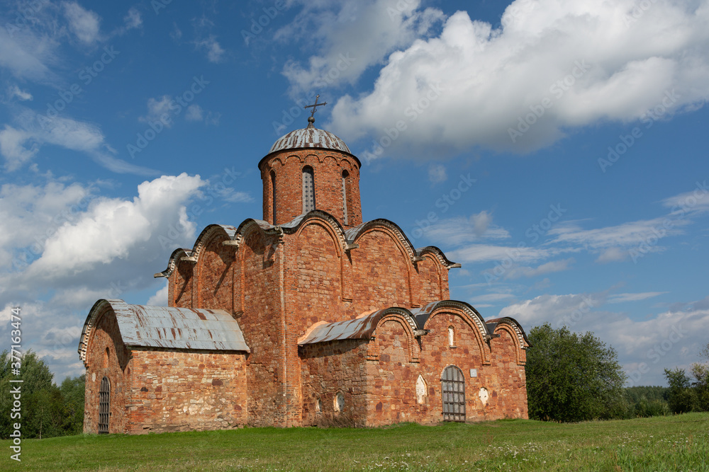 Veliky Novgorod.Russia.Church of the Savior on Kovalev.Old Orthodox Church of 12 centuries