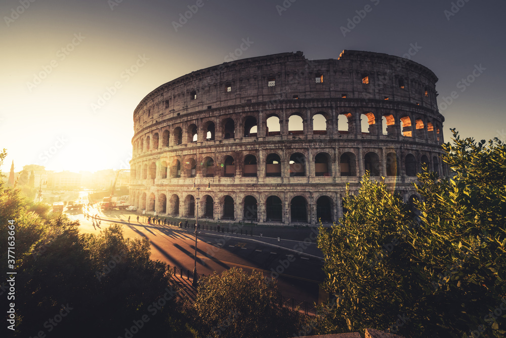 Colosseum in sunset time, Rome, Italy