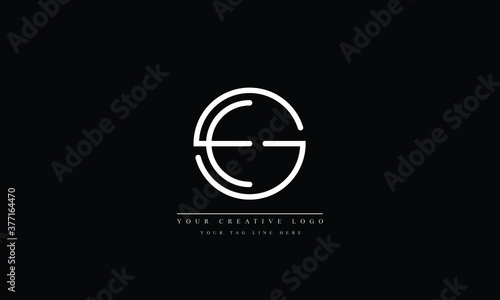 SE ES GE abstract vector logo monogram template