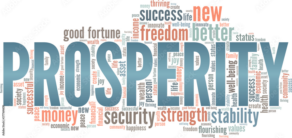 Prosperity vector illustration word cloud isolated on a white background.