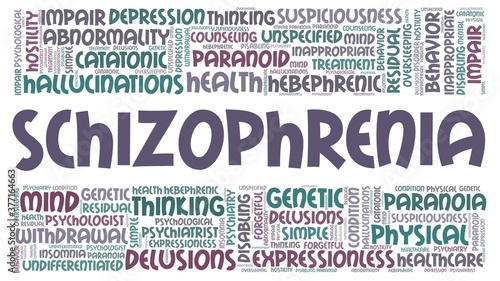 Schizophrenia vector illustration word cloud isolated on a white background.