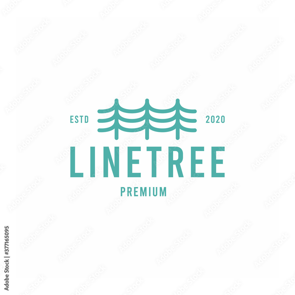Natural Line Tree Logo Vector design