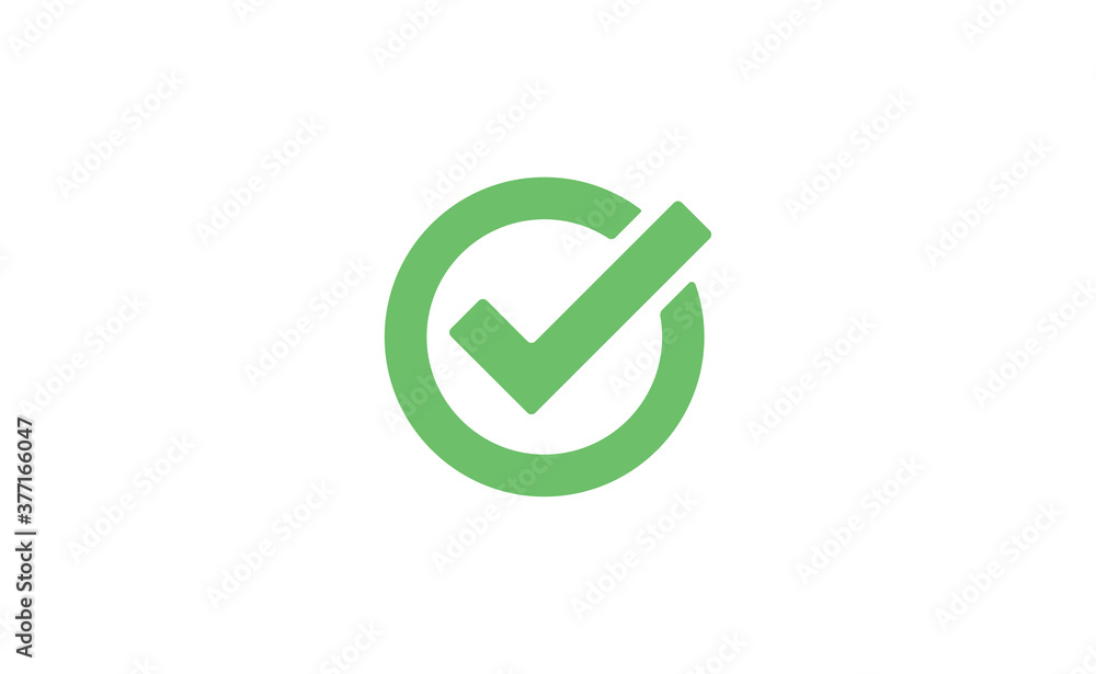 Green check mark. Symbol of approval. Approved tick symbol inside a circle. Green check mark. Symbol of approval. Approved tick symbol inside a circle.