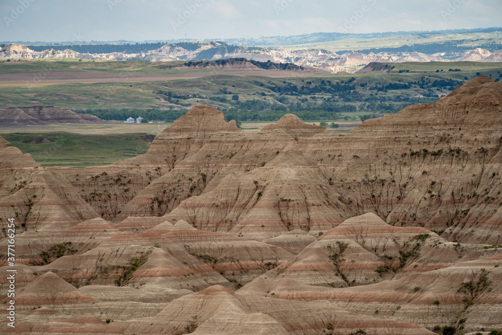 The beautiful White River Valley overlook in Badlands National Park in South Dakota
