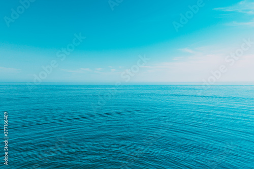 Calm Sea Ocean And Blue Sky Natural Background Backdrop