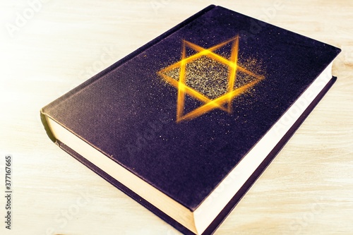 Jewish prayer book . background of religion Judaism photo