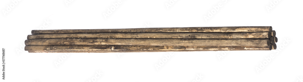 bunch of old sticks isolated on white background bunch of old sticks isolated on white background