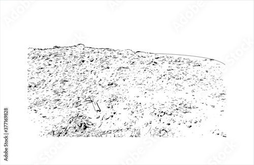 Building view with landmark of Bahir Dar is the capital city of the Amhara region in northern Ethiopia. Hand drawn sketch illustration in vector.
