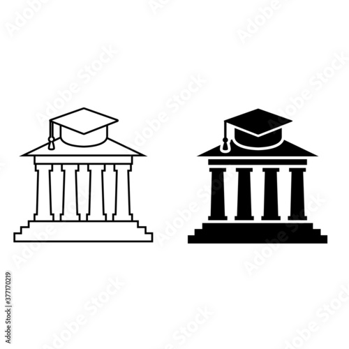 Ministry of education icon vector set. university illustration sign collection. school symbol.