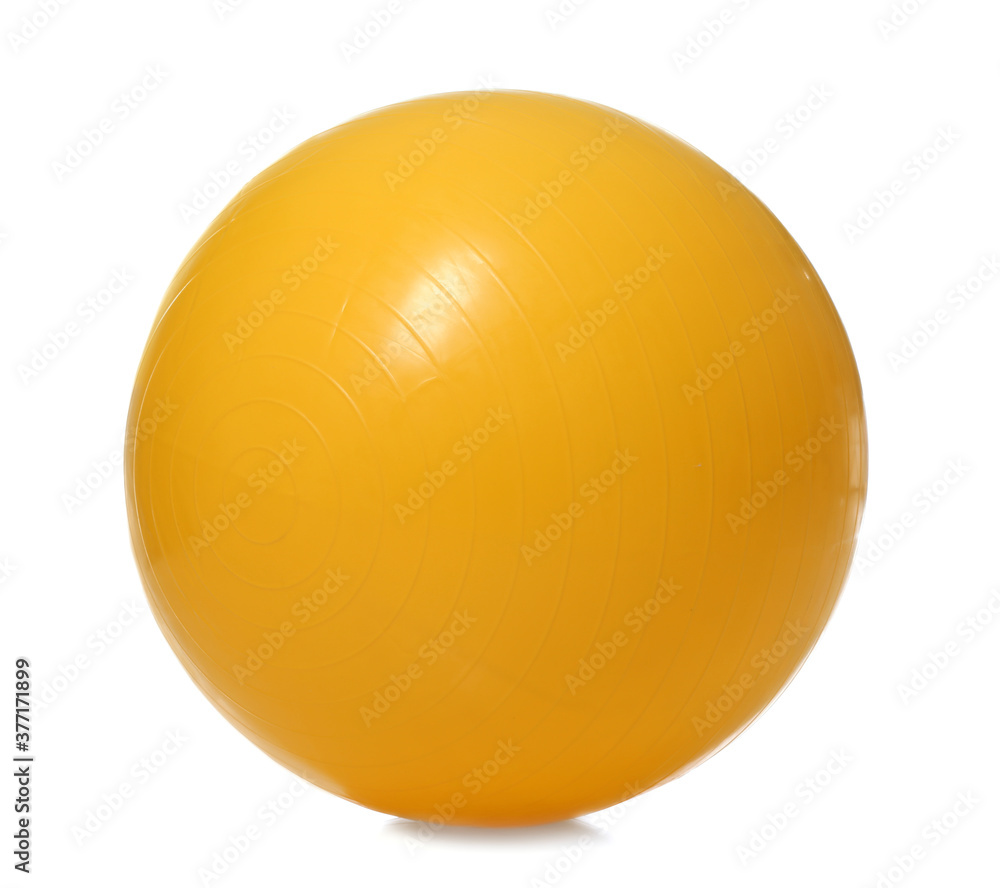 New orange fitness ball isolated on white New orange fitness ball isolated on white