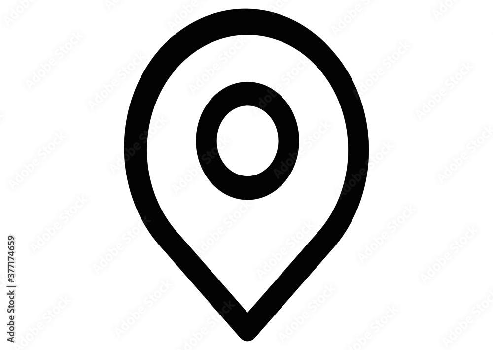 Pin icon vector. Location sign Isolated on white background. Navigation map, gps, direction, place, compass, contact, search concept. Flat style for graphic design, logo, Web, UI, mobile app, EPS10 Pin icon vector. Location sign Isolated on white background. Navigation map, gps, direction, place, compass, contact, search concept. Flat style for graphic design, logo, Web, UI, mobile app, EPS10