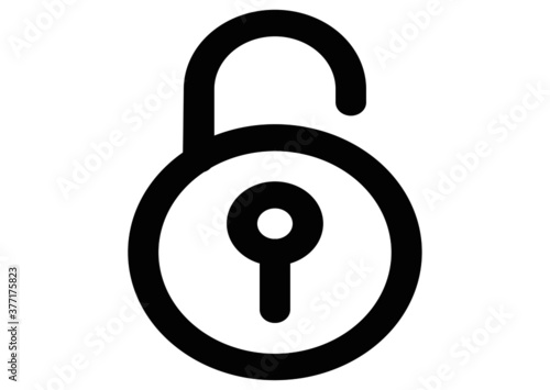 Unlock icon, Unlock icon vector, in trendy flat style isolated on white background. Unlock icon image, Unlock icon illustration
