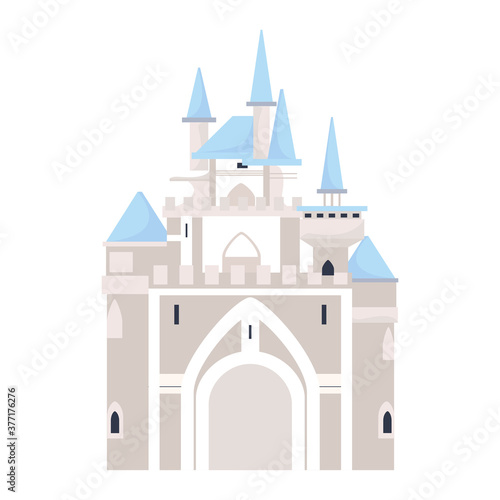 Isolated castle asia places tourist famous icon- Vector