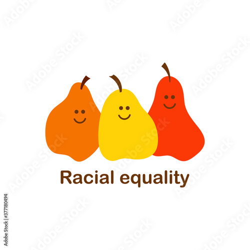 Racial equality. The concept of anti-racism, a protest against racial inequality, equal opportunities for all . Vector illustration