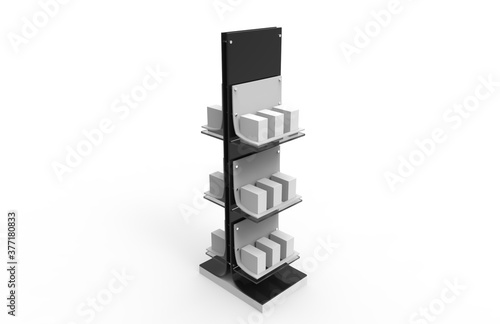 Display stand, retail display stand for product , display stands isolated on white background. 3d illustration