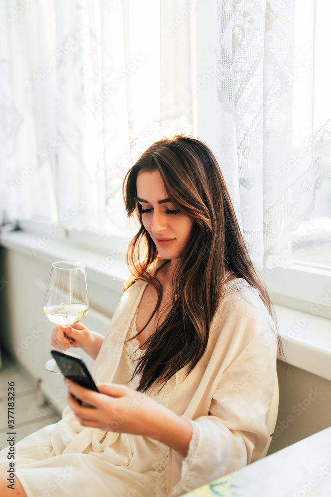 Young woman enjoying her free time at home