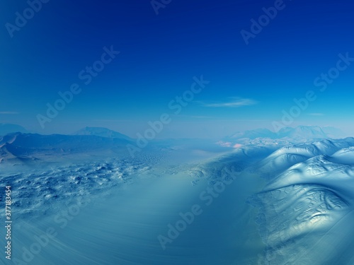 Blue sky in the mountainous landscape