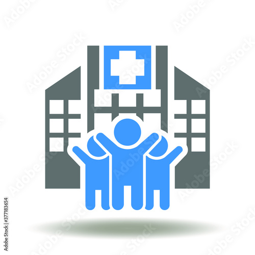 Child Clinic Icon Vector. Kids Medicine Center Sign. Children Hospital Logo.