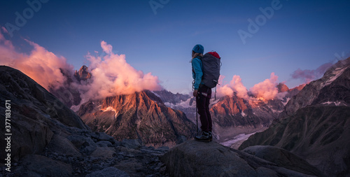 Mountaineer admiring the Mountains