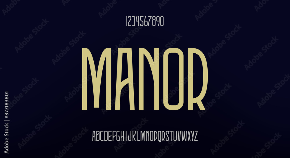 Manor, an elegant tall font. modern typeface vector design