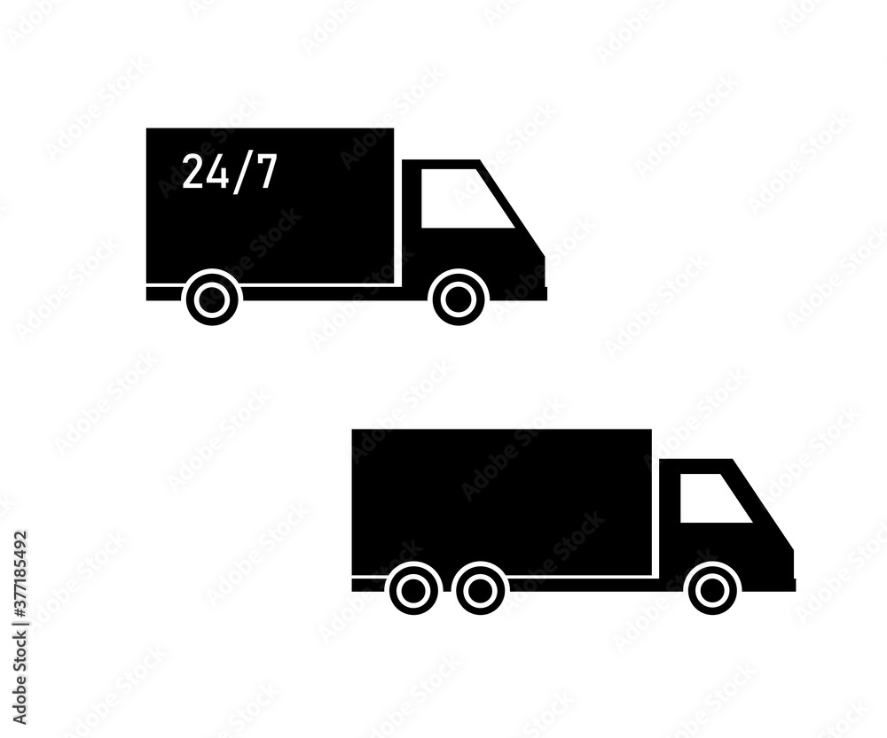 Truck on a white background. Symbol. Vector illustration. Truck on a white background. Symbol. Vector illustration.