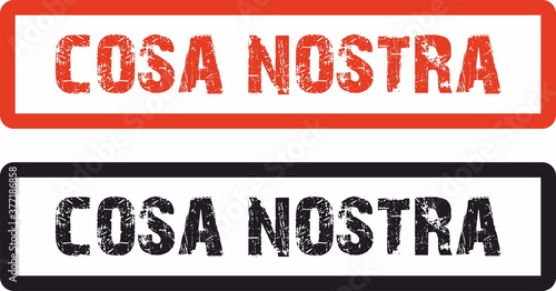 Cosa nostra red stamp on white background 