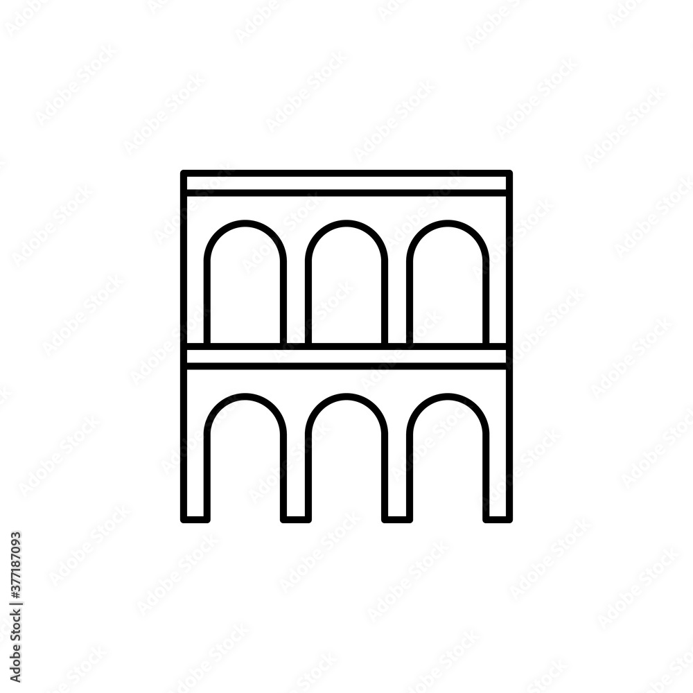 Arch, gate, block vector icon