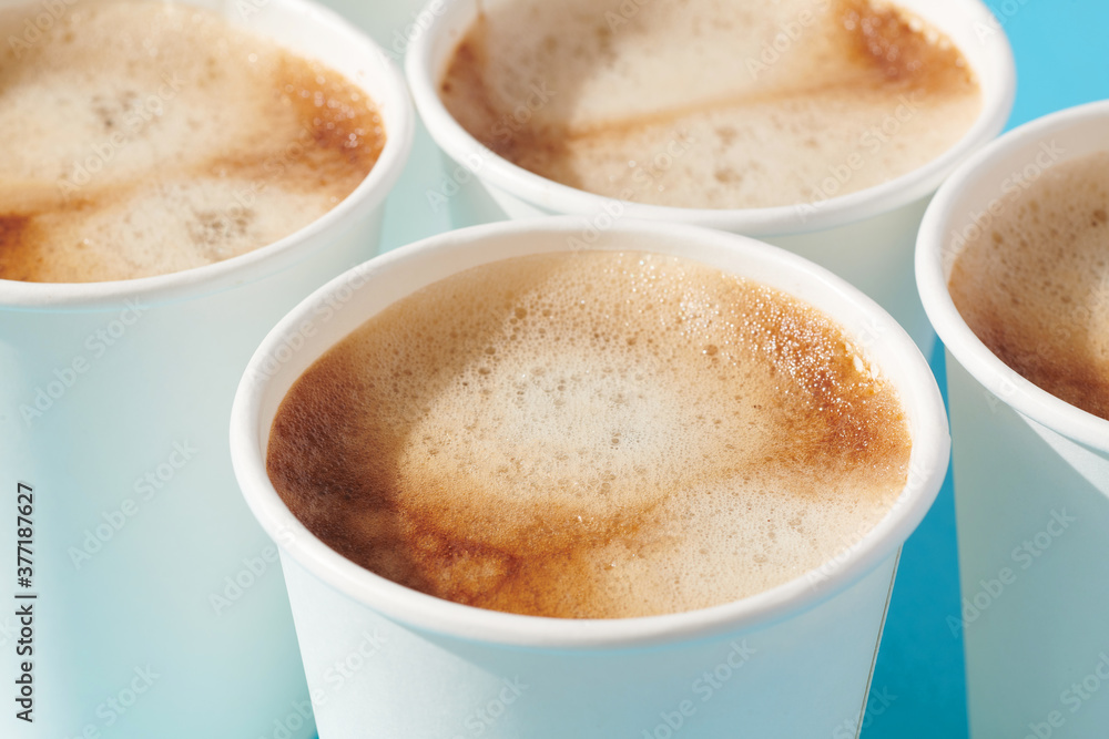 Takeout Coffee on Blue Background Takeout Coffee on Blue Background
