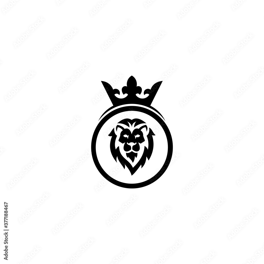 Lion head and crown vector. Elements for brand identity. Lion head and crown vector. Elements for brand identity.