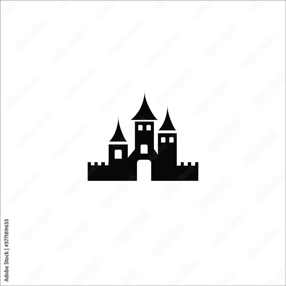Witch's castle halloween vector icon