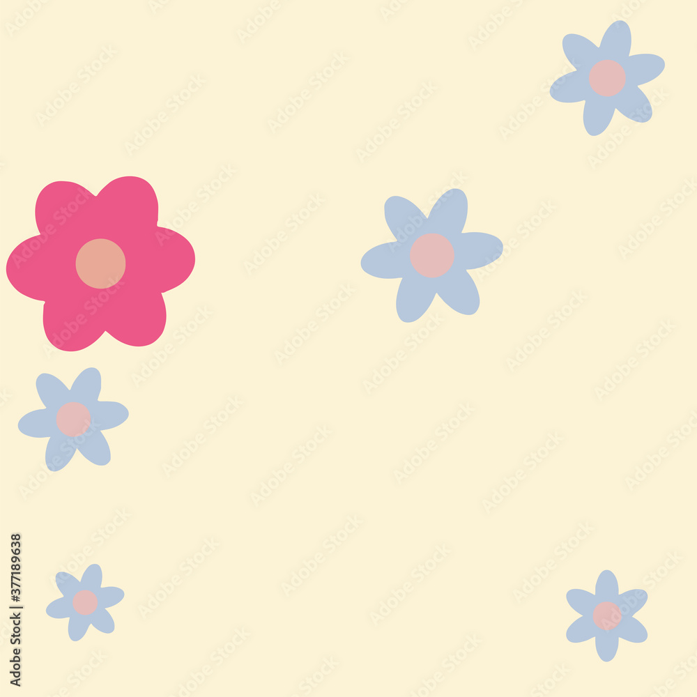 Cartoon Flowers Seamless Vector Pattern - Repeating ornament for textile, wraping paper, fashion etc. Cartoon Flowers Seamless Vector Pattern - Repeating ornament for textile, wraping paper, fashion etc.