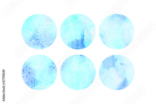 Light blue watercolor paper texture abstract background  elements for your design logo. Winter mood.