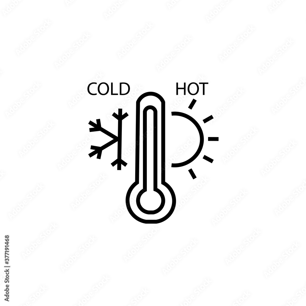 Icon thermometer snowflakes, sun. Vector illustration eps 10 Icon thermometer snowflakes, sun. Vector illustration eps 10