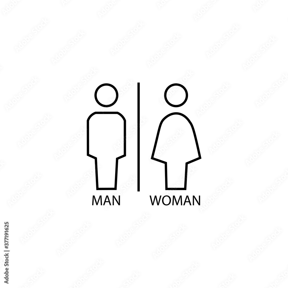 Icon for male and female toilets. Vector illustration eps 10 Icon for male and female toilets. Vector illustration eps 10