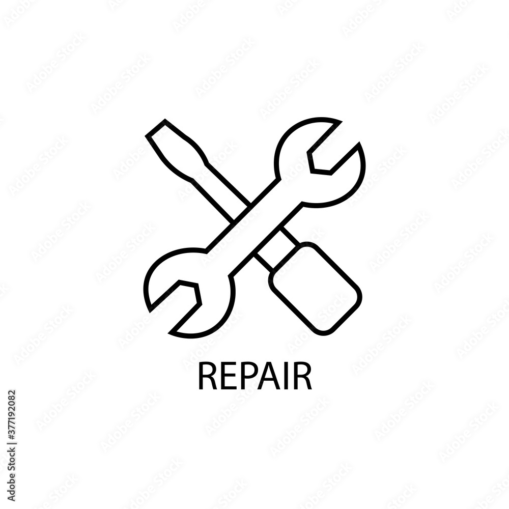 Icon of two tools. Vector illustration eps 10 Icon of two tools. Vector illustration eps 10