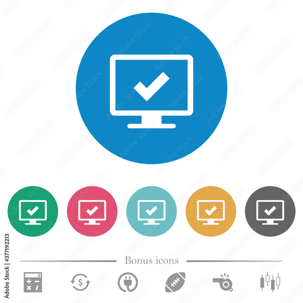 Accept display settings flat round icons Accept display settings flat round icons
