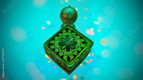 Pendent of Indian Jewelry with blur blue background