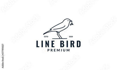 canary bird nest leaf minimalist logo vector icon illustration