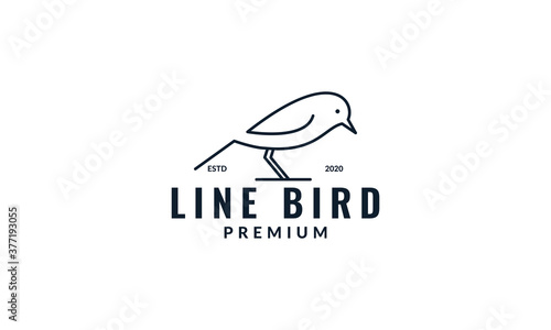 little bird canary lines minimal mascot logo vector icon illustration