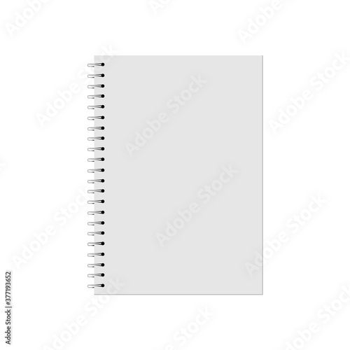 Realistic gray notebook icon. Vector illustration eps 10