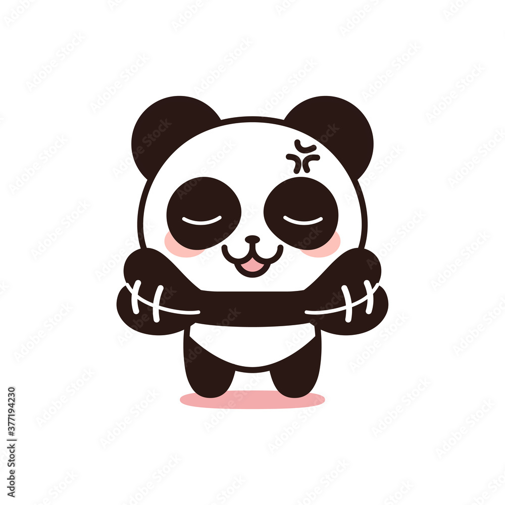 Isolated angry bear kawaii. Emoji of a bear - Vector Isolated angry bear kawaii. Emoji of a bear - Vector