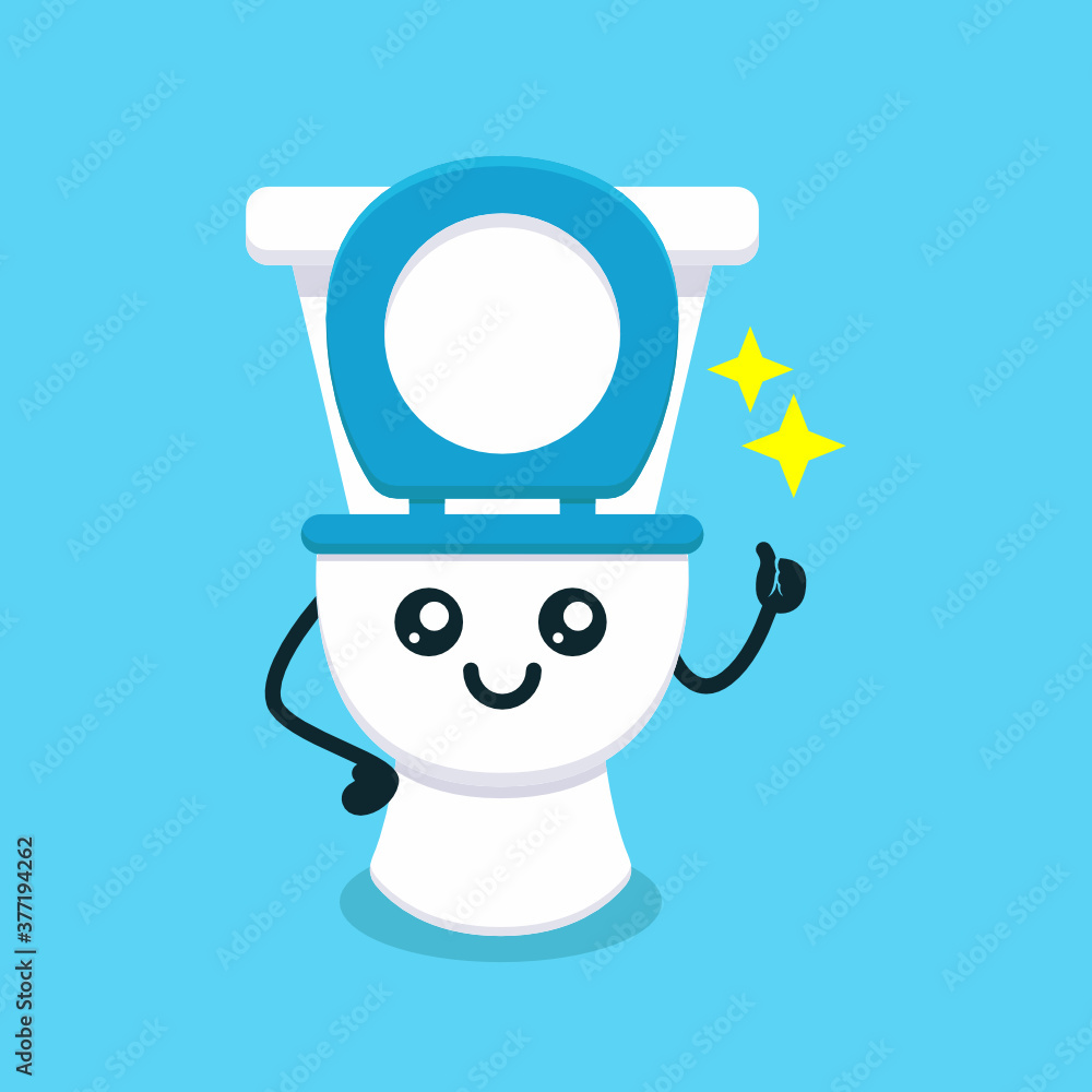 Naklejka premium Cute toilet mascot design illustration