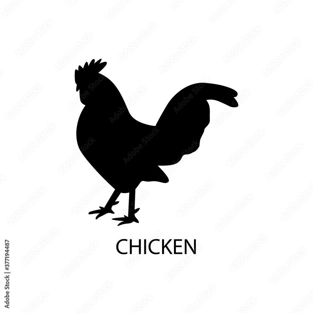 Chicken black sign icon. Vector illustration eps 10 Chicken black sign icon. Vector illustration eps 10