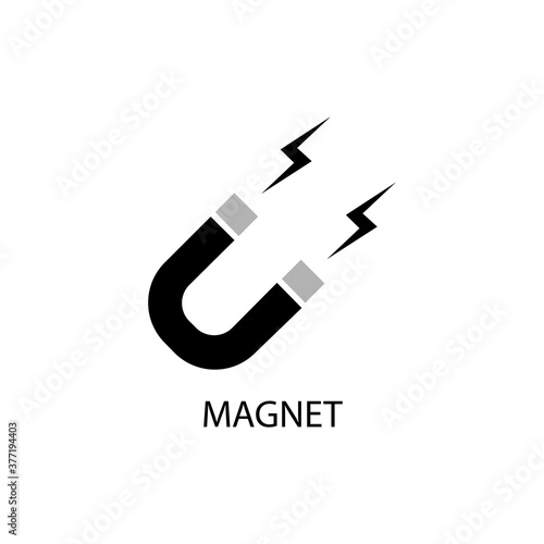 Magnet black sign icon. Vector illustration eps 10