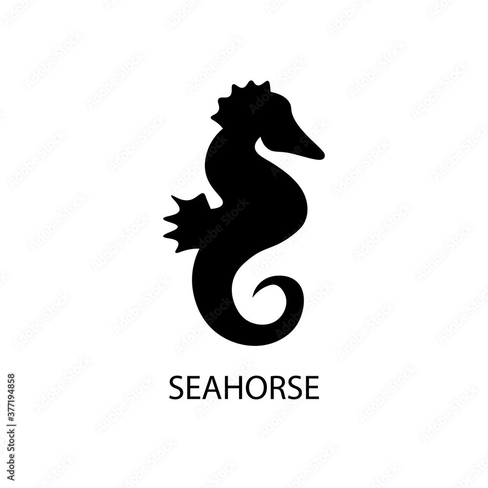 Seahorse black sign icon. Vector illustration eps 10 Seahorse black sign icon. Vector illustration eps 10