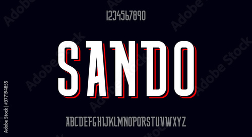 Sando, a decorative elegant tall font. modern typeface vector design