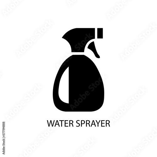Water sprayer black sign icon. Vector illustration eps 10